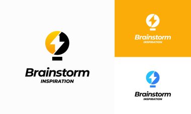 Beyin fırtınası logosu konsept vektörü, fikir ilhamı logo sembolü vektörü dizayn eder