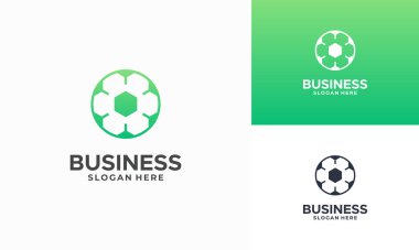 Basit ikonik futbol logosu şablonu, futbol logosu şablonu simgesi simgesi