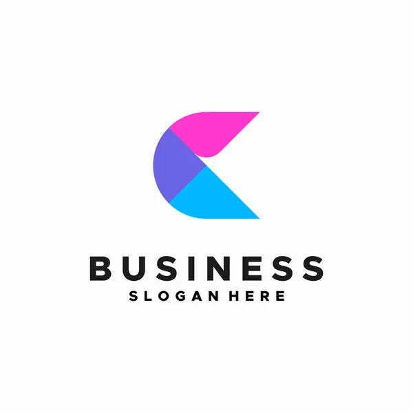 Modern Geometric Αρχικός Λογότυπος Σχεδιάζει Concept Vector Λογότυπο Business Initial — Διανυσματικό Αρχείο