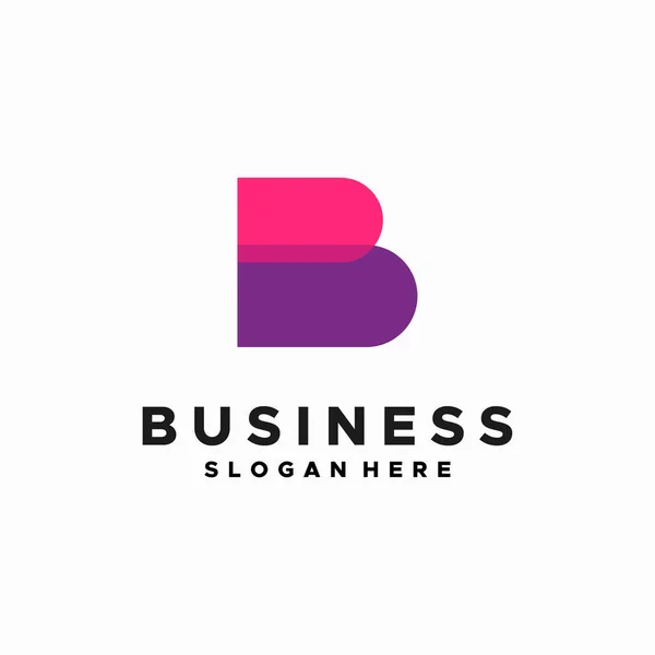 現代幾何学B初期ロゴデザインコンセプトベクトル Business Initial Letterロゴ — ストックベクタ