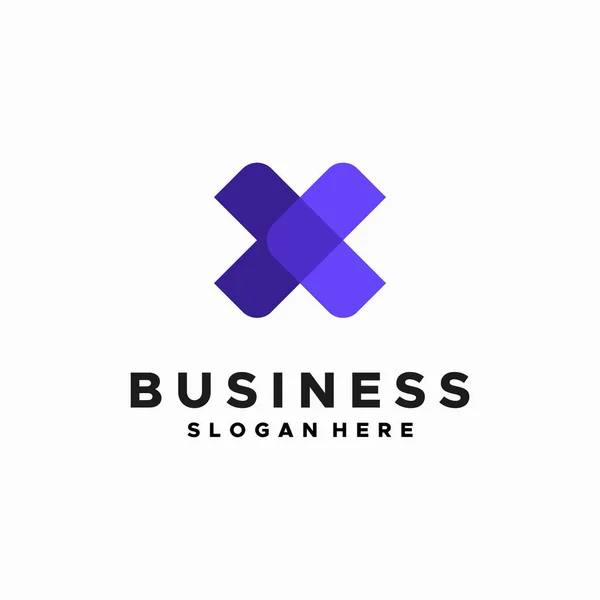 現代幾何学X初期ロゴデザインコンセプトベクトル Business Initial Letterロゴ — ストックベクタ