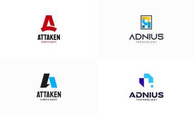 A harfinin başlangıç logosu tasarım konsepti, Modern A ilk logo tasarımı şablon simgesi