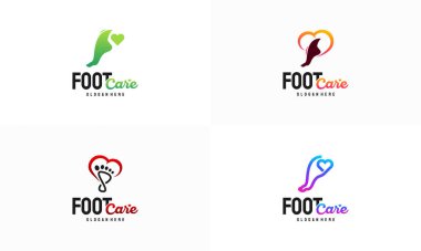 Foot Care logosu dizayn konsept vektörü, Iconic Foot Logo şablonu dizayn
