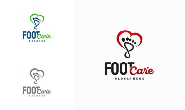 Foot Care logosu konsept vektörü dizayn eder, Iconic Foot Logo şablonu dizayn eder