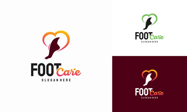 Foot Care Logo Designs Concept Vector Plantilla Diseños Icónicos Del — Archivo Imágenes Vectoriales