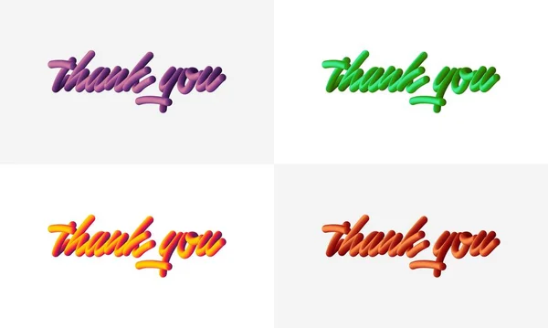 Modern Thank You Lettering Line Blend Background Vibrant Gradient Blended — Stock Vector