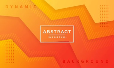 Geometrik arkaplan. Turuncu renkli akışkan şekiller, 3B biçiminde dinamik desenli arkaplan tasarımı