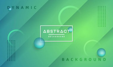 Mavi toplu, asgari soyut geometrik yeşil arka plan. Moda Turkuaz gradyan vektör arkaplanı