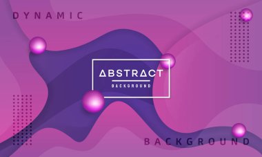 Geometrik arkaplan. Mor ve Pembe renkte akışkan şekiller, Dinamik desenli arka plan tasarımı 3B biçiminde