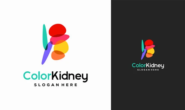 Colorful Kidney Care Logo Designs Concept Vector Health Kidney Logo — Stock Vector