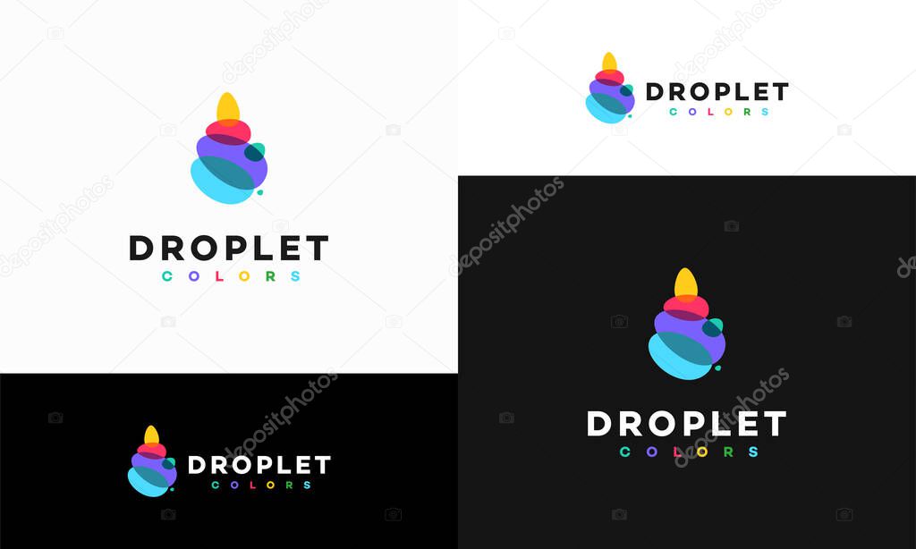 Colorful Water Droplet logo vector, Water logo designs template, design concept, logo, logotype element for template
