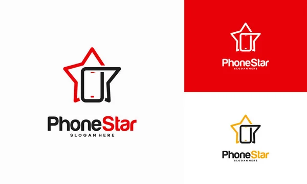 Phone Star Logo Designs Concept Vector Bright Phone Logo Template — Stock Vector