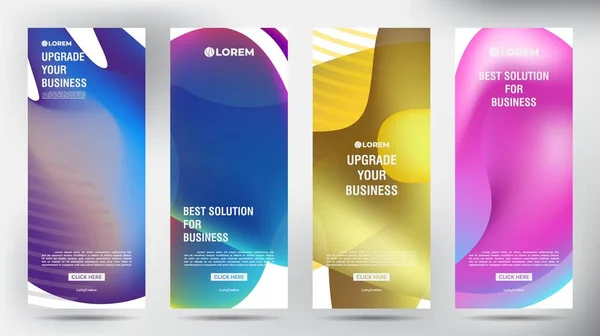 Mesh Color Flow Roll Business Brochure Flyer Banner Design Vertical — Stock Vector