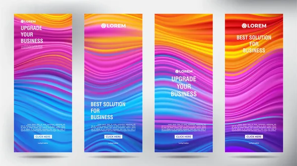 Mesh Color Flow Roll Business Brochure Flyer Banner Design Vertical — Stockový vektor