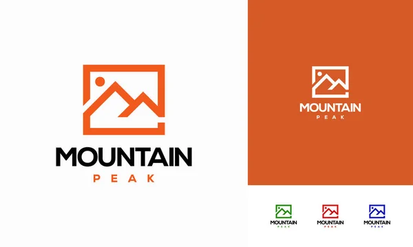 Концептуальный Вектор Дизайна Логотипа Modern Mountain Peak Элемент Логотипа Simple — стоковый вектор