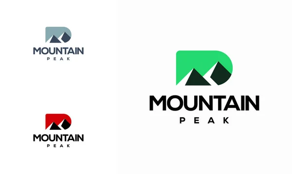 Modern Mountain Peak Logo Designs Concept Vector Simple Landscape Hills — Stockvektor