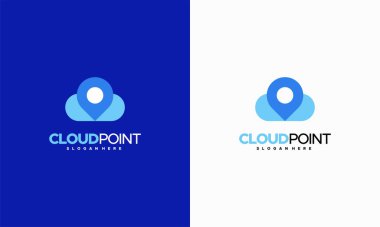 Creative Cloud Pin logo deign concept vector, Cloud Point Technology logo