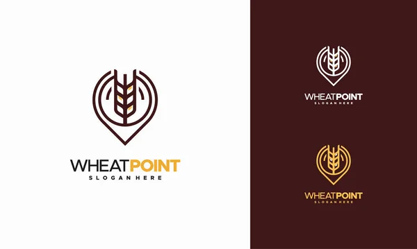 Wheat Agriculture Logo Designs Concept Vector Wheat Point Logo Designs — Vector de stock