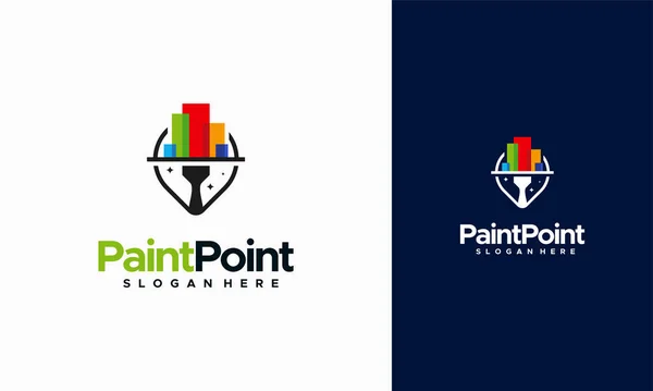 Painting Decoration Logo Designs Concept Vector Paint Point Logo Designs — Stockvektor