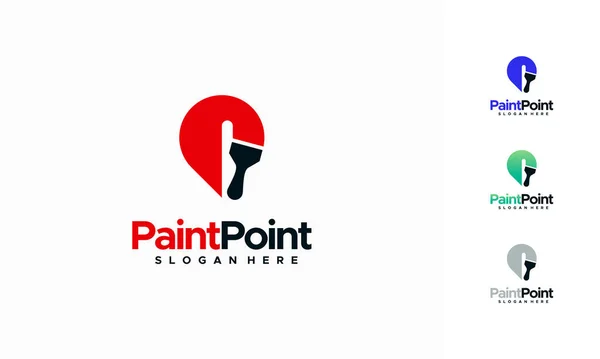 Painting Decoration Logo Designs Concept Vector Paint Point Logo Designs — Vetor de Stock