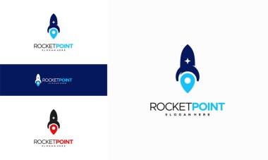 Rocket Point logo designs concept vector, Spaceship logo designs symbol icon