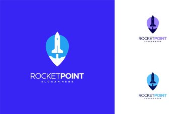 Rocket Point logo designs concept vector, Spaceship logo designs symbol icon