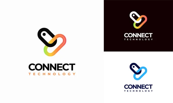 Link Connection Technology Logo Σχεδιάζει Διάνυσμα Έννοια Digital Link Logo — Διανυσματικό Αρχείο