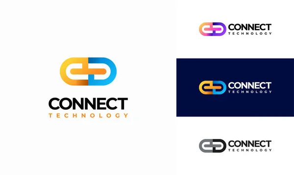 Link Connection Technology Logo Σχεδιάζει Διάνυσμα Έννοια Digital Link Logo — Διανυσματικό Αρχείο