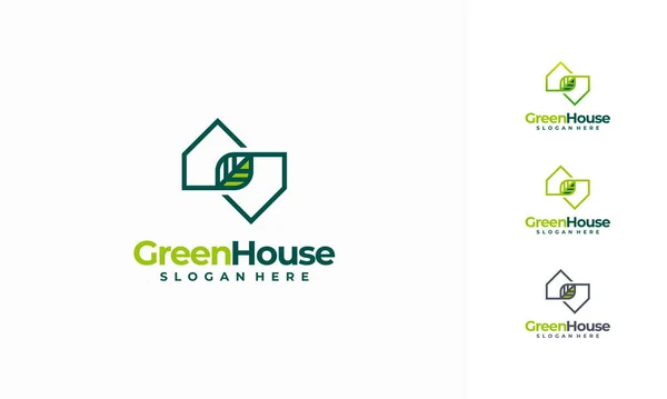 Nowoczesne Logo Green House Projektuje Wektor Koncepcji Budynek Development Projektuje — Wektor stockowy