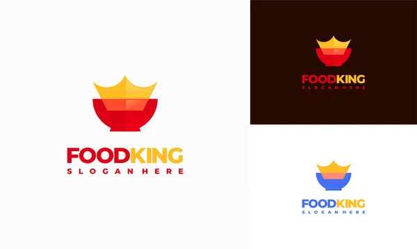 Food King Logo Designs Concept Vector Restaurant Logo Designs Symbol — Archivo Imágenes Vectoriales