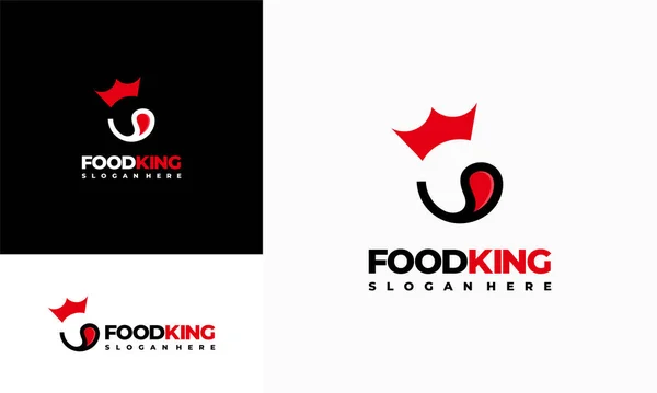 Food King Logosu Konsept Vektör Dizayn Ediyor Restoran Logosu Sembol — Stok Vektör