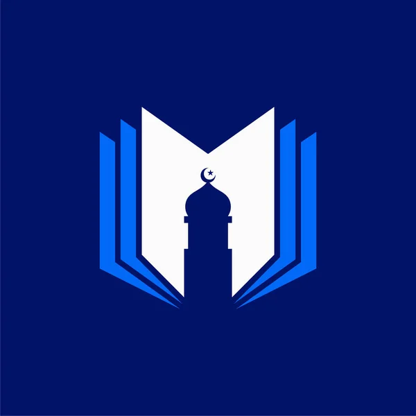 Moslim Leren Logo Islam Leren Logo Template Vector Illustratie — Stockvector