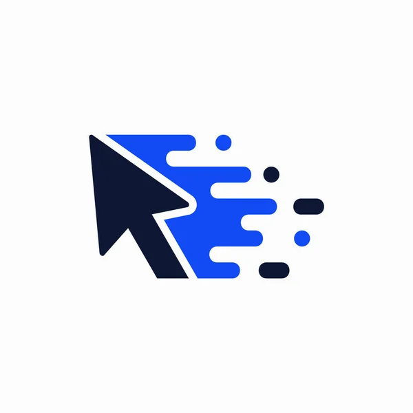 エレガントなピクセル矢印ロゴテンプレート 高速カーソルのロゴデザインコンセプト ピクセルカーソルのロゴテンプレート — ストックベクタ
