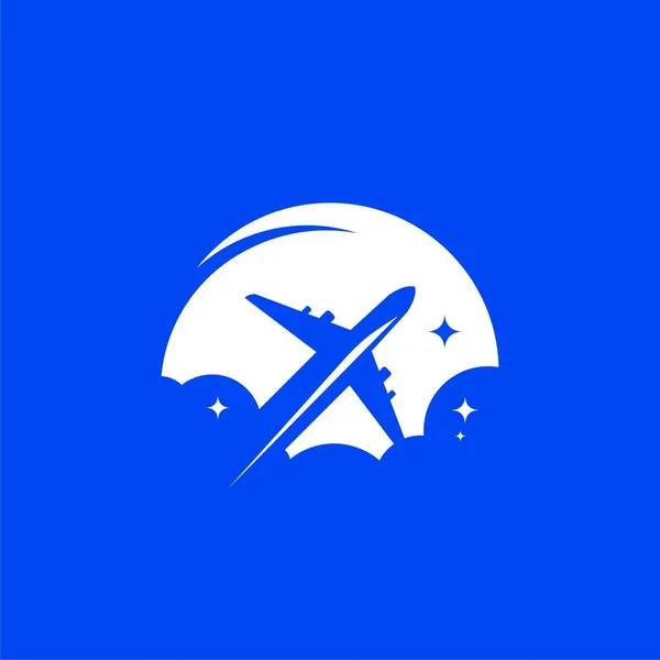 Resor Logotyp Design Koncept Vektor Cloud Plane Logotyp Symbol — Stock vektor