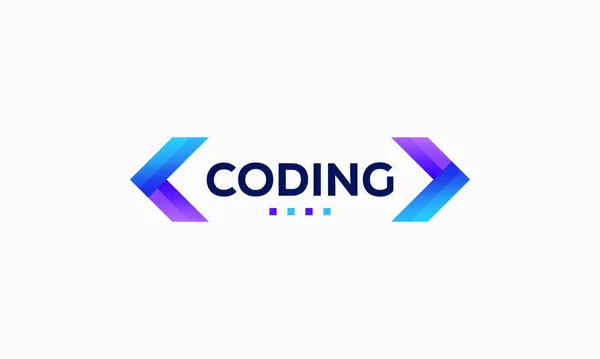 Colorful Coding Logo Designs Template Modern Code Logo Programmer — Stock Vector