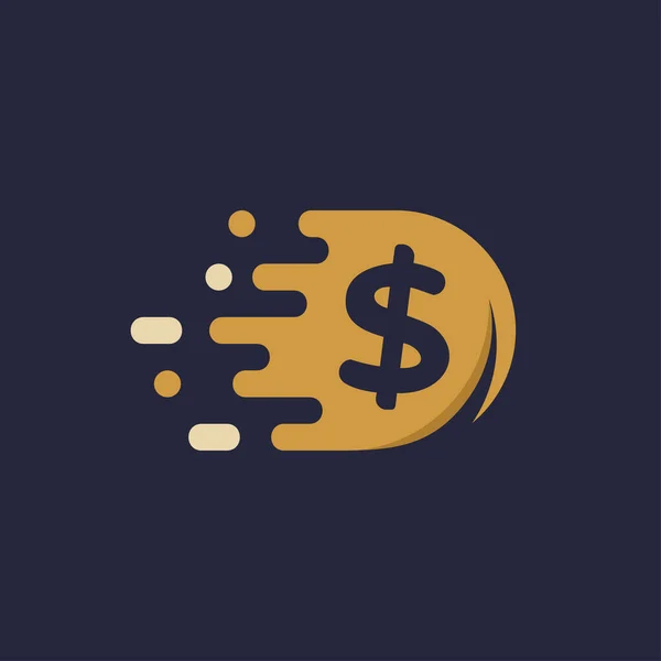 Fast Coin Logo Σχεδιάζει Διάνυσμα Έννοια Fast Cash Πρότυπο Λογότυπο — Διανυσματικό Αρχείο