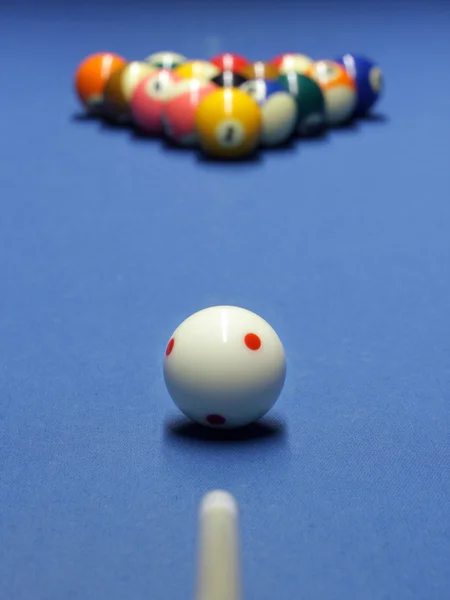 Mesa de bilhar azul — Fotografia de Stock