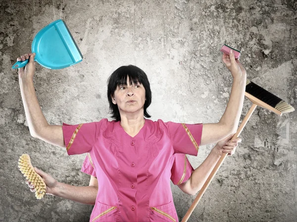 Cleaning lady — Stock Photo, Image