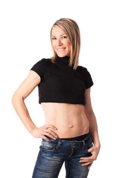 Jonge fit vrouw met afgezwakt lichaam — Stockfoto