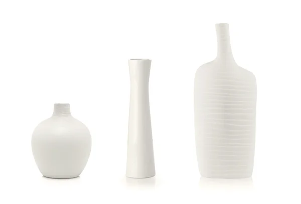 Három fehér vázák — Stock Fotó