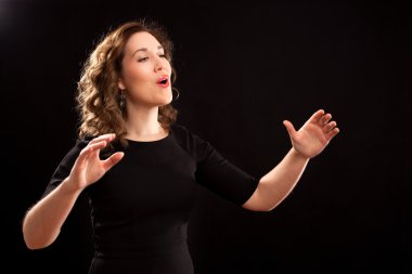 Female choir conductor clipart