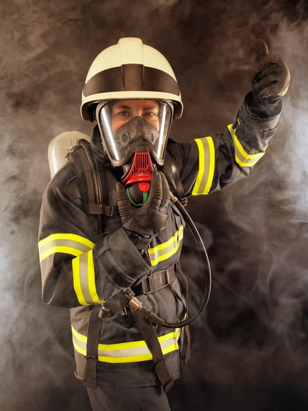 Firefighter in protective gear