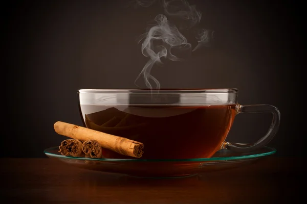 Glass cup of hot tea — Stock Photo, Image