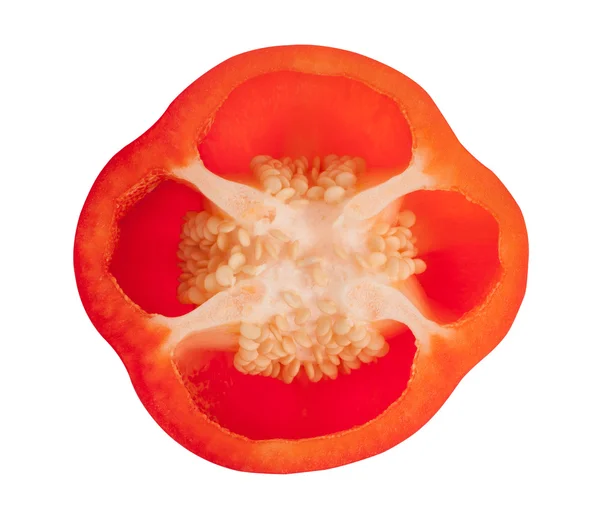 Vista interna del peperone rosso — Foto Stock