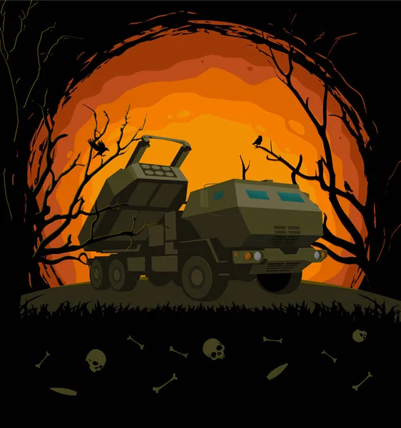 Army truck M142 Himars. Vector illustration