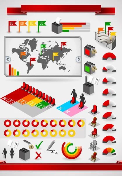 Elementos del conjunto infográfico — Vector de stock