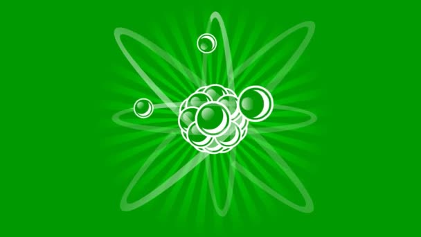Animação do átomo com núcleo — Vídeo de Stock