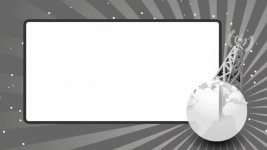 film ekranı ile dünya ve radyo anteni