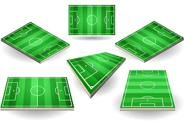 altı farklı pozisyonlarda futbol alanları