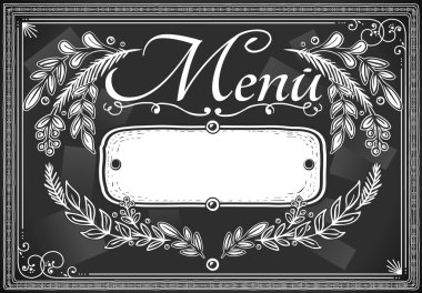 Vintage grafik yer kartı menü çubuğu veya Restoran